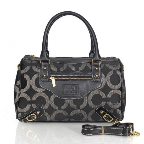 Coach Logo In Monogram Medium Black Luggage Bags CEE | Women - Click Image to Close